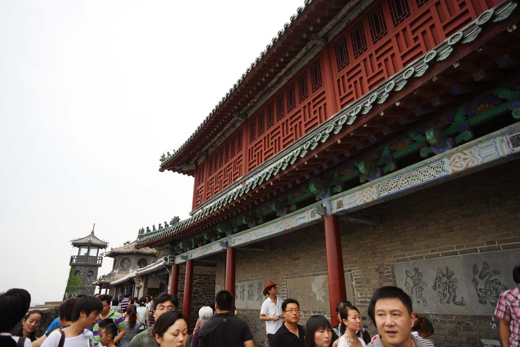 Foto, materiell, befreit, Landschaft, Bild, hat Foto auf Lager,Penglai-Pavillon, Fata Morgana, hohes Gebude, Chinesisches Essen, das Besichtigen von Stelle