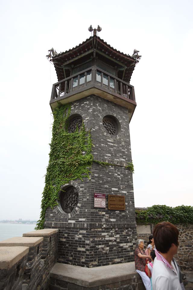 Foto, materiell, befreit, Landschaft, Bild, hat Foto auf Lager,Penglai-Pavillon, Fata Morgana, hohes Gebude, Leuchtturm, das Besichtigen von Stelle