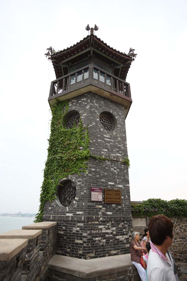 fotografia, materiale, libero il panorama, dipinga, fotografia di scorta,Padiglione di Penglai, miraggio, edificio alto, faro, facendo il turista macchia