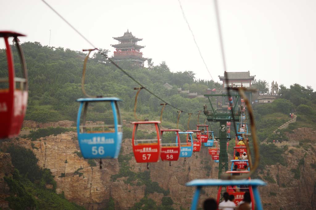 Foto, materieel, vrij, landschap, schilderstuk, bevoorraden foto,Aikai bower, Ropeway, Verheven gebouw, Chinees etenswaar, Bezoekende touristenplaats stip