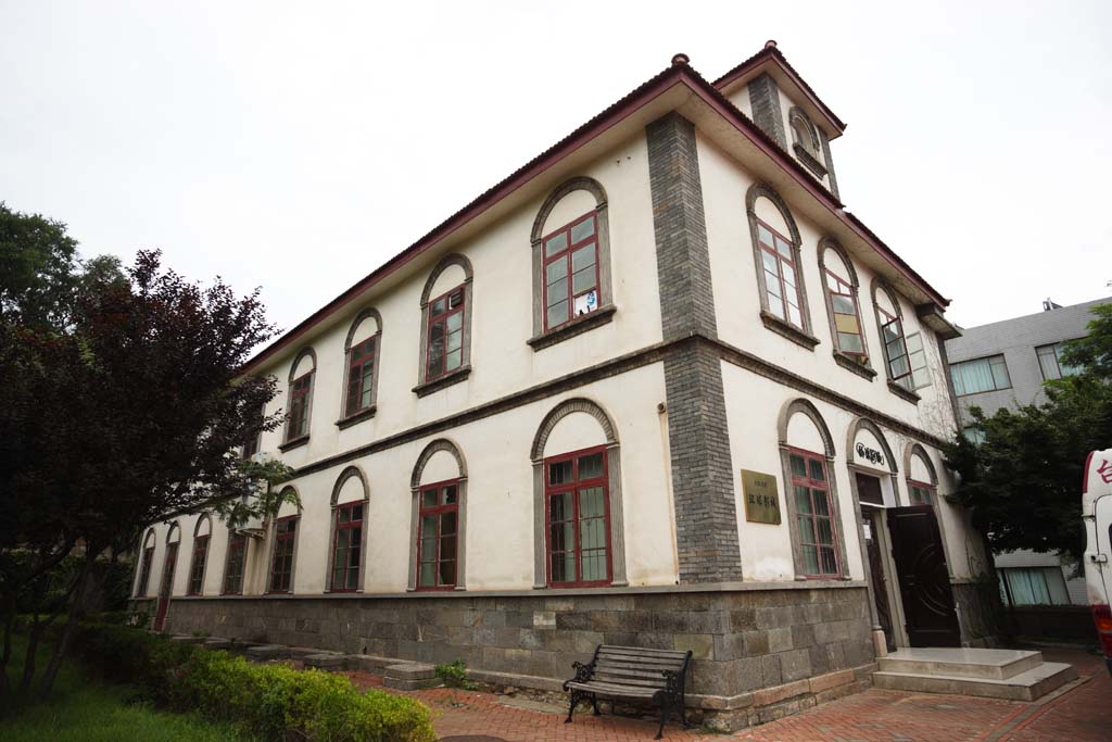 Foto, materiell, befreit, Landschaft, Bild, hat Foto auf Lager,Die Yantai Bndniskirche historische Stelle, das Besichtigen von Stelle, Moderne Architektur, Andenkensgeschft, Urlaubsort