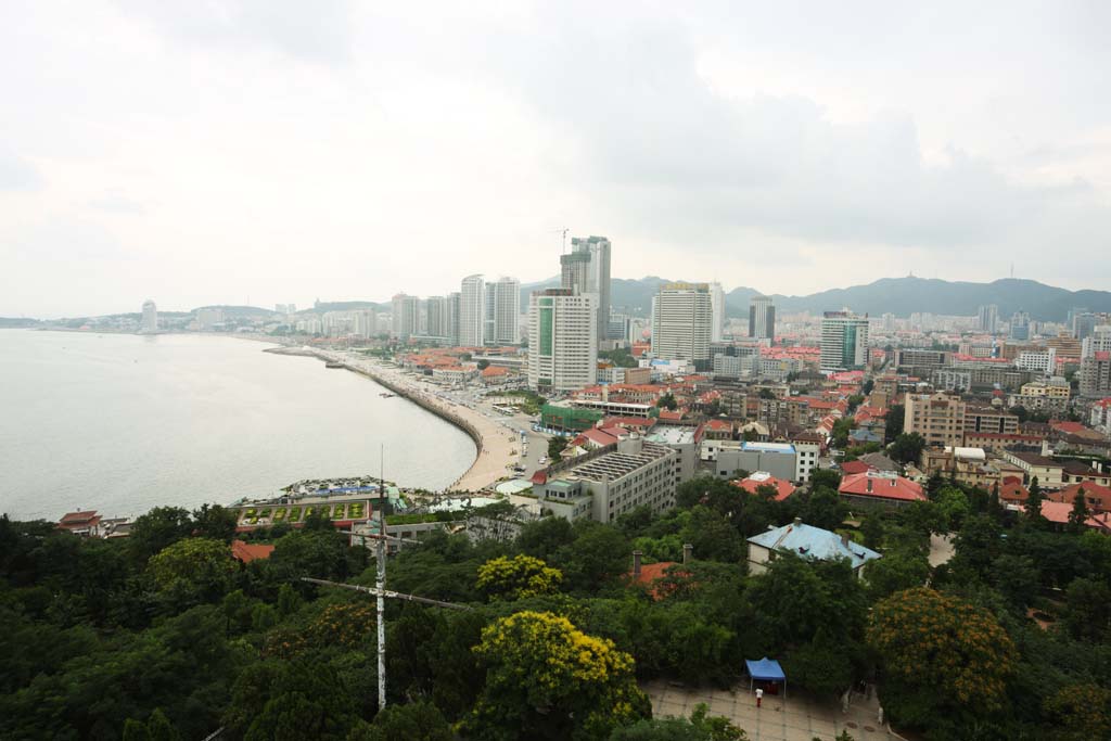 Foto, materieel, vrij, landschap, schilderstuk, bevoorraden foto,Yantai oprit van het oog, Bezoekende touristenplaats stip, Moderne architectuur, Gedenkteken winkel, Vakantieoord