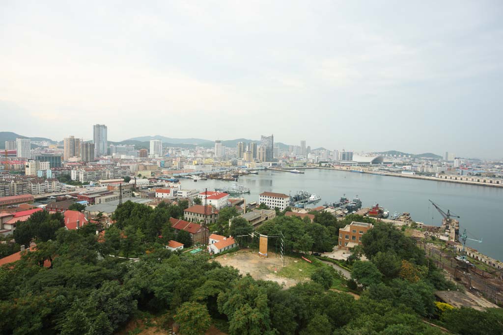 foto,tela,gratis,paisaje,fotografa,idea,Movimiento amplio de puerto de Yantai del ojo, Sitio de turismo, Arquitectura moderna, Tienda de recuerdo, Centro vacacional