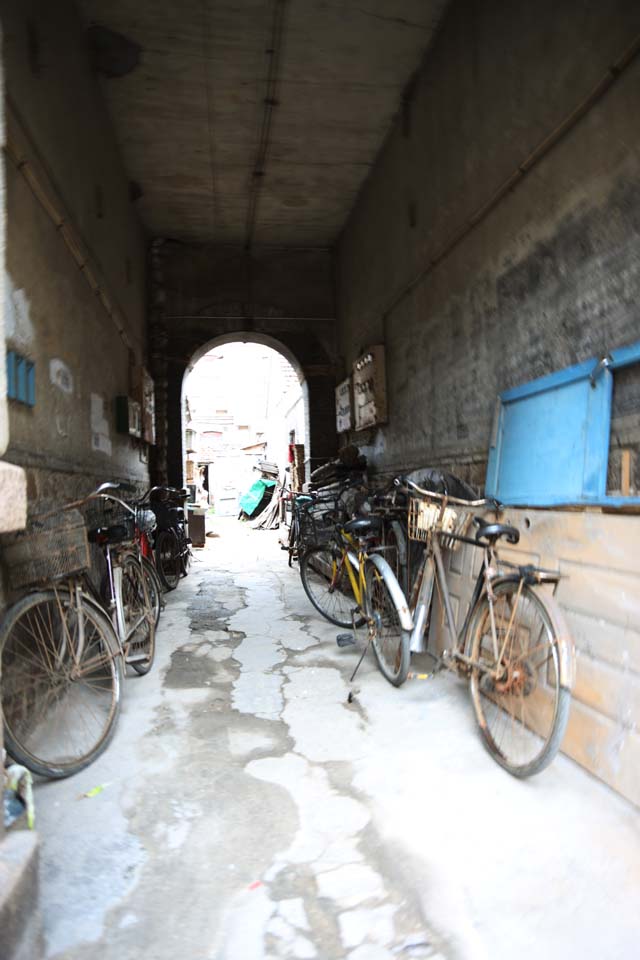 fotografia, material, livra, ajardine, imagine, proveja fotografia,Yantai arquitetura moderna, visitando lugares tursticos mancha, bicicleta, Uma ruela, recurso