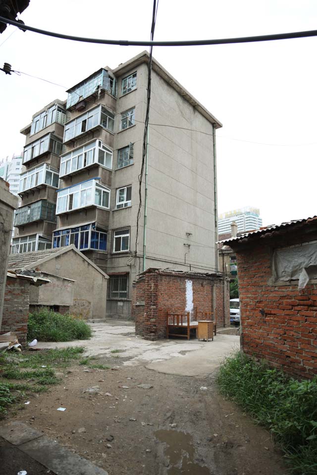 Foto, materieel, vrij, landschap, schilderstuk, bevoorraden foto,Yantai appartement, Bezoekende touristenplaats stip, Moderne architectuur, Een steeg, Leven