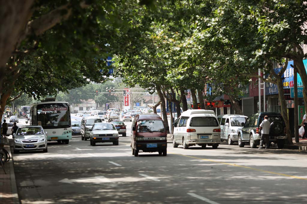 Foto, materieel, vrij, landschap, schilderstuk, bevoorraden foto,Yantai, Bezoekende touristenplaats stip, Keet, Hoofdstraat, Vakantieoord