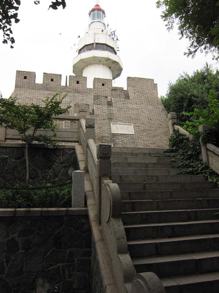 foto,tela,gratis,paisaje,fotografa,idea,Monte. Faro de Yantai, Sitio de turismo, Puesto de fuego de seal, Modelo, Faro