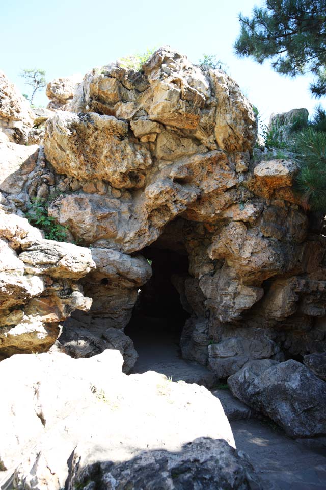 fotografia, materiale, libero il panorama, dipinga, fotografia di scorta,Cottage di montagna che passa l'estate WenjinPavilion, caverna, Deposito di quattro lavori completi, pietra, Ch'ing