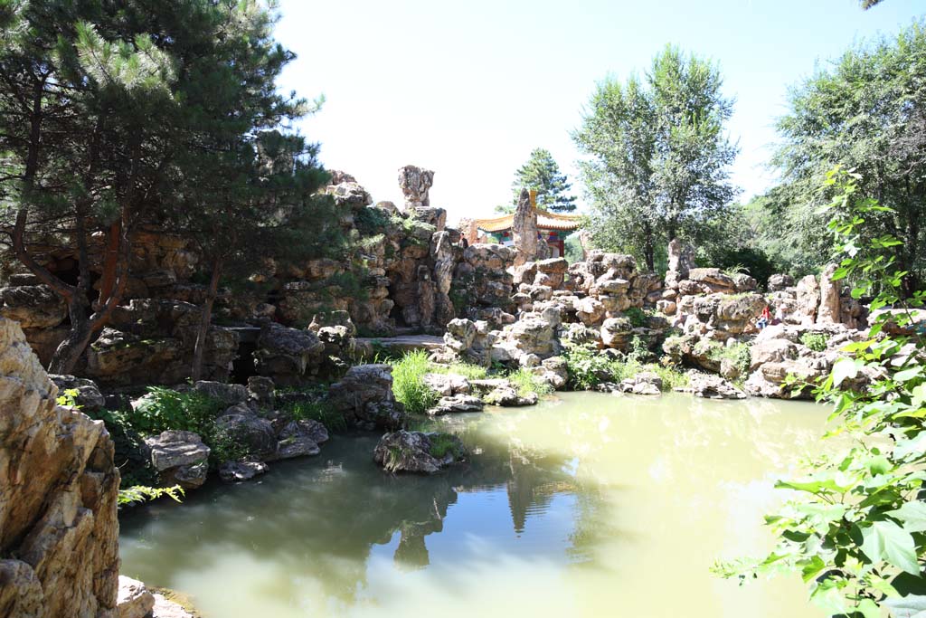 fotografia, materiale, libero il panorama, dipinga, fotografia di scorta,Cottage di montagna che passa l'estate WenjinPavilion, caverna, Deposito di quattro lavori completi, pietra, Ch'ing