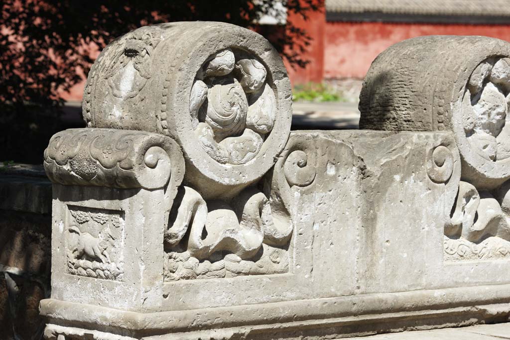 Foto, materiell, befreit, Landschaft, Bild, hat Foto auf Lager,Das bersommern von Gebirgshtte yongyoutemple, Lwe, Stein, Chinesisches Essen, Ch'ing