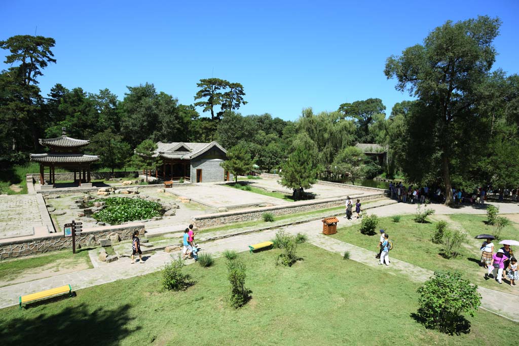 foto,tela,gratis,paisaje,fotografa,idea,Summering xiangyuanyiqing de casa de campo de montaa, Una glorieta, Poesa, Isla de Kanayama, Ch 'ing