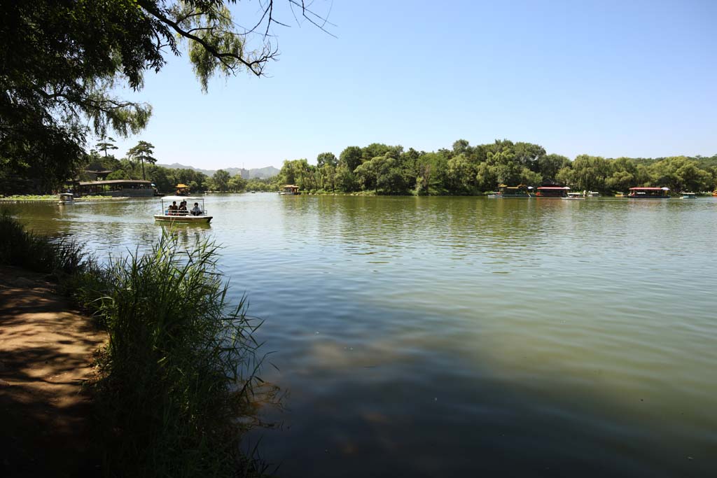 foto,tela,gratis,paisaje,fotografa,idea,Uno veranear casa de campo de montaa, Barco de recreo, Bote, Jardn, Ch 'ing