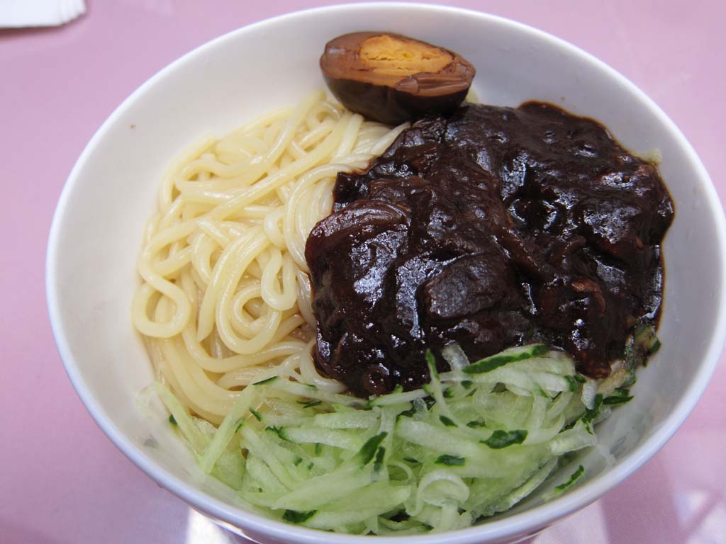 fotografia, materiale, libero il panorama, dipinga, fotografia di scorta,Zhajiangmian, Tagliatelle, Per marmellata di fagiolo, il piatto boll lentamente in uovo, Cibo cinese