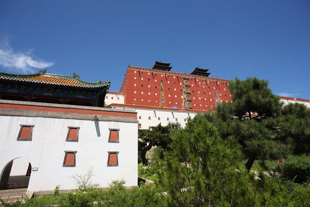 foto,tela,gratis,paisaje,fotografa,idea,Putuo Zongcheng templo, Tibet, Chaitya, Soy magnfico, Rojo y blanco