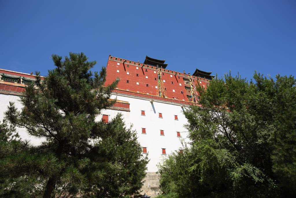 foto,tela,gratis,paisaje,fotografa,idea,Putuo Zongcheng templo, Tibet, Chaitya, Soy magnfico, Rojo y blanco