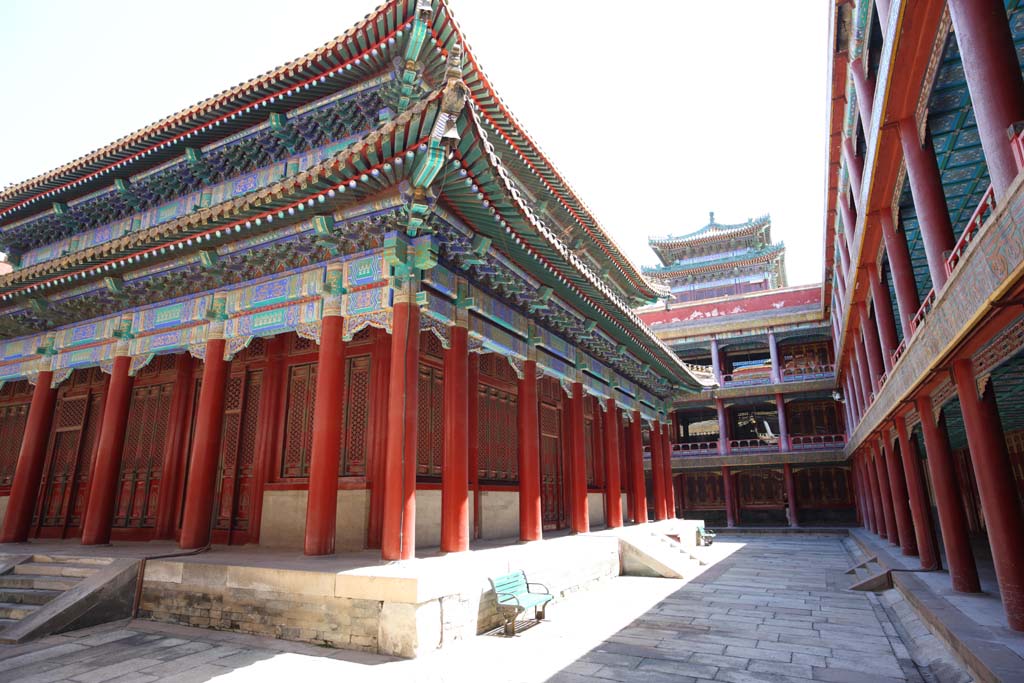 Foto, materieel, vrij, landschap, schilderstuk, bevoorraden foto,Putuozongchengtemple alle rechtswezenen reductie naar de, Tibet, Chaitya, Trouw, Rijke kleurend