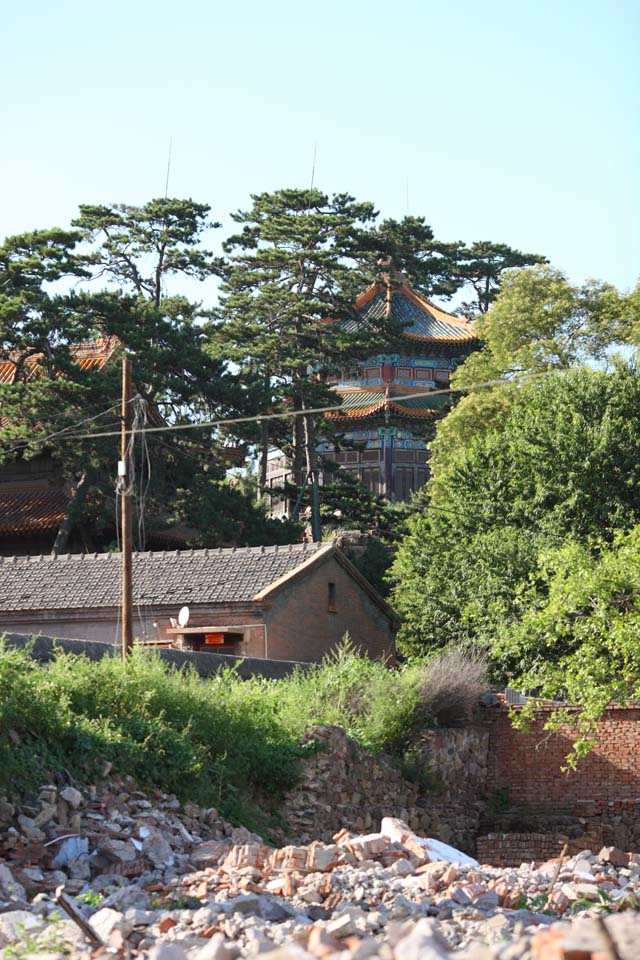 Foto, materiell, befreit, Landschaft, Bild, hat Foto auf Lager,Shuxiang-Tempel, Buddhistischer Tempel, Chaitya, Die Ruinen, Tibetanischer Buddhismus