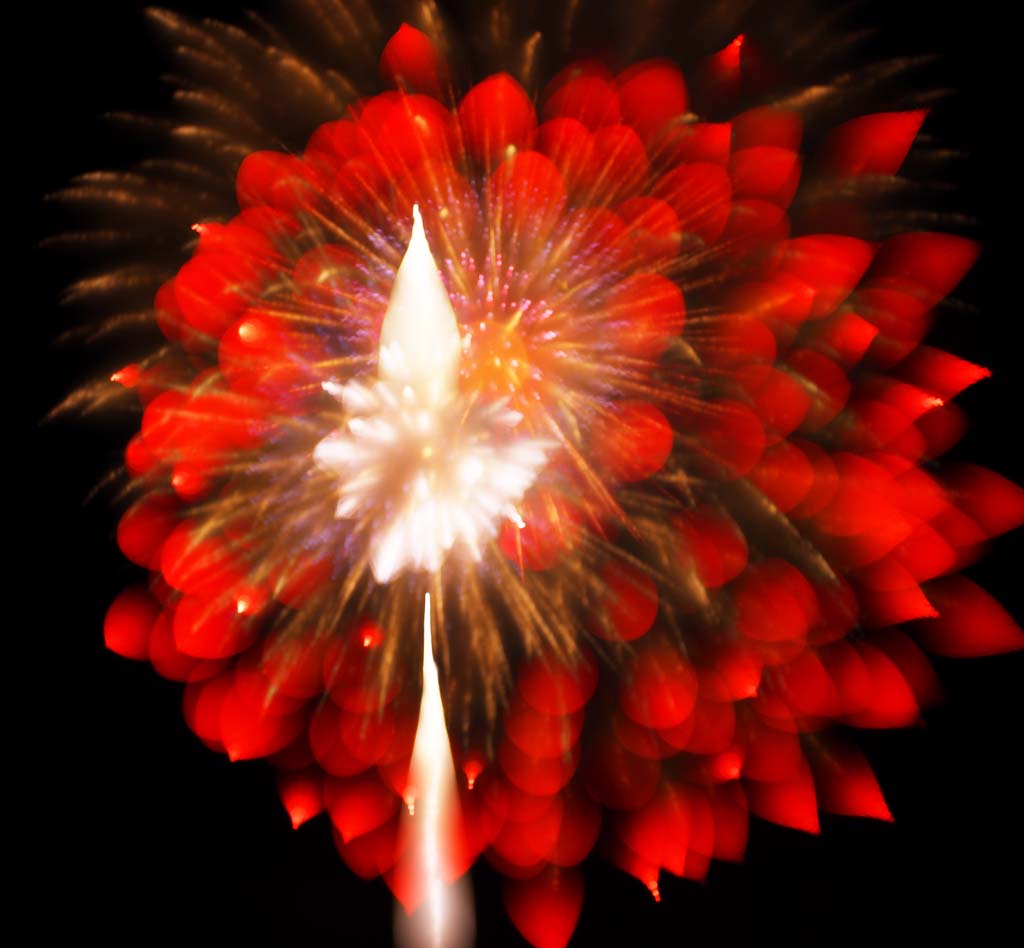 Foto, materiell, befreit, Landschaft, Bild, hat Foto auf Lager,Tama-Fluss Feuerwerk Demonstration, Das Starten von Feuerwerk, natrliche Szene oder Gegenstand, der poetischen Charme der Jahreszeit des Sommers hinzufgt, Signalfeuer, Helligkeit