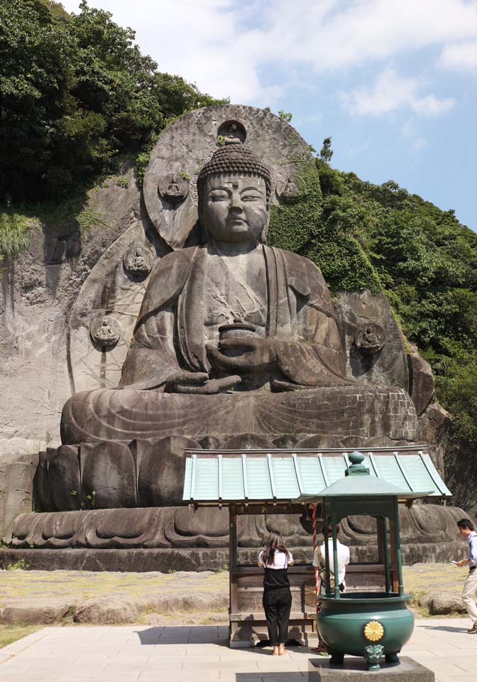 foto,tela,gratis,paisaje,fotografa,idea,Monte. Grande estatua de sierra de Buddha, Buddhism, Idea Buddhist, El buda de la curacin, La imagen de Buddha grabar sobre el despeadero corts