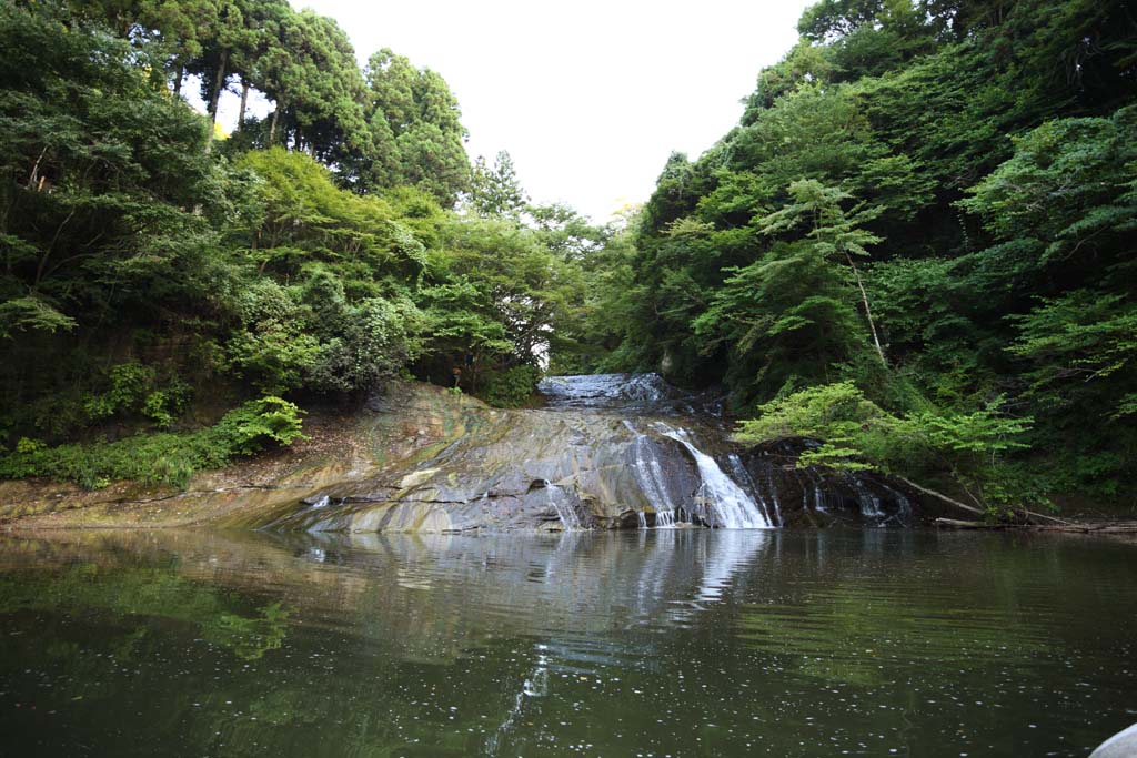 fotografia, materiale, libero il panorama, dipinga, fotografia di scorta,Una cascata di Kazusa Yoro, riva, Yorokeikoku, primavera calda, ricorso