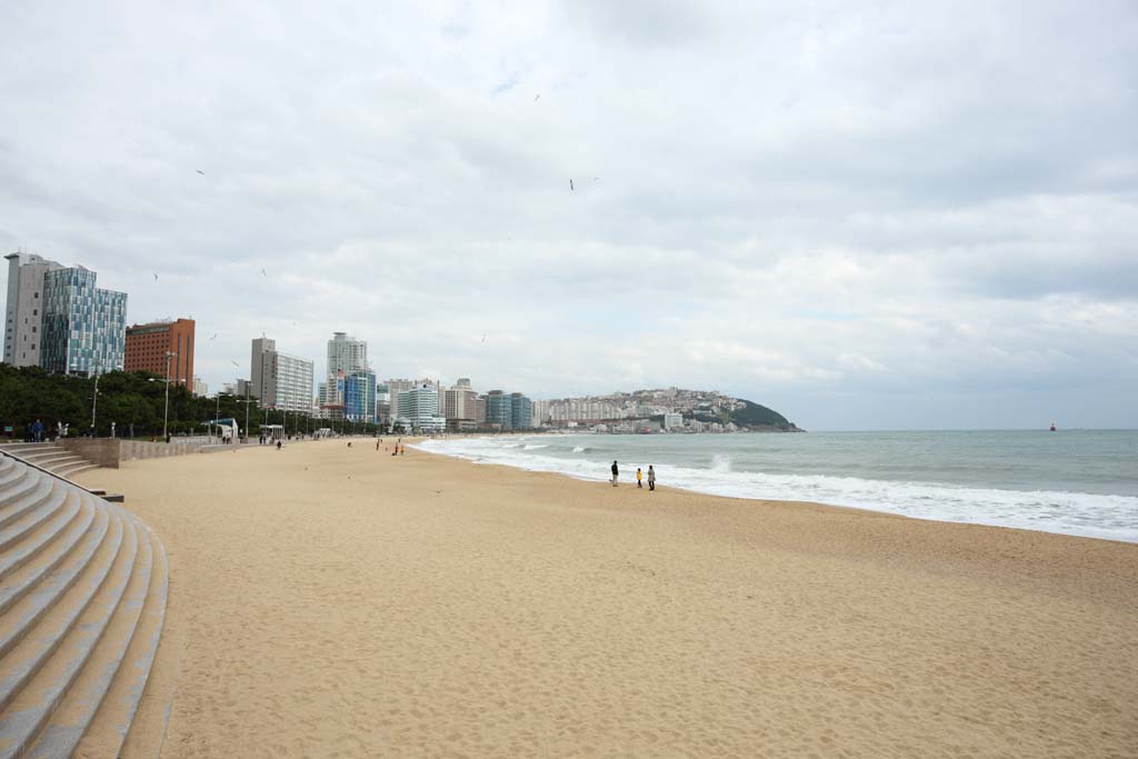 fotografia, materiale, libero il panorama, dipinga, fotografia di scorta,Edificio marittimo su terra alta, onda, spiaggia sabbiosa, costruendo, Il mare