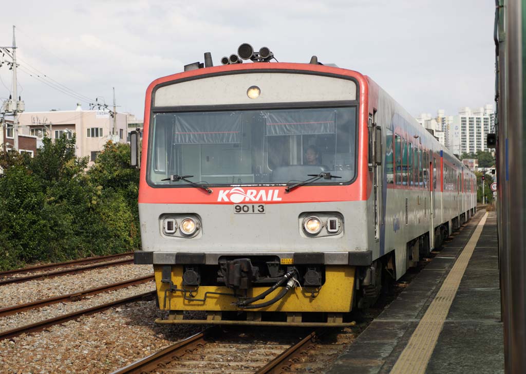 Foto, materieel, vrij, landschap, schilderstuk, bevoorraden foto,Een Koreaanse spoorweg, , KORAIL, Voertuig, Trein