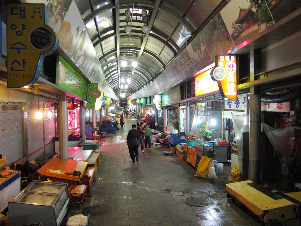 photo,material,free,landscape,picture,stock photo,Creative Commons,Gyeongju market, store, An arcade, market, At night