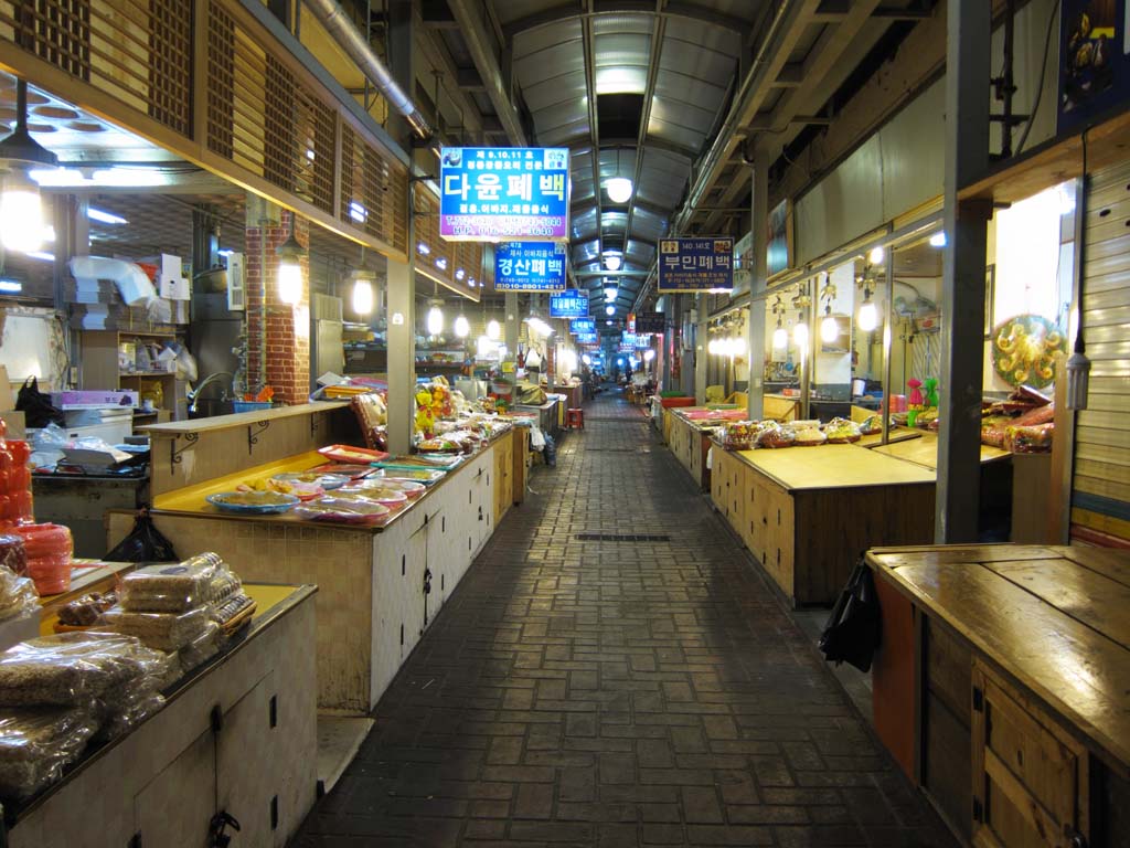 Foto, materiell, befreit, Landschaft, Bild, hat Foto auf Lager,Gyeongju-Markt, Laden, Eine Arkade, Markt, Bei Nacht