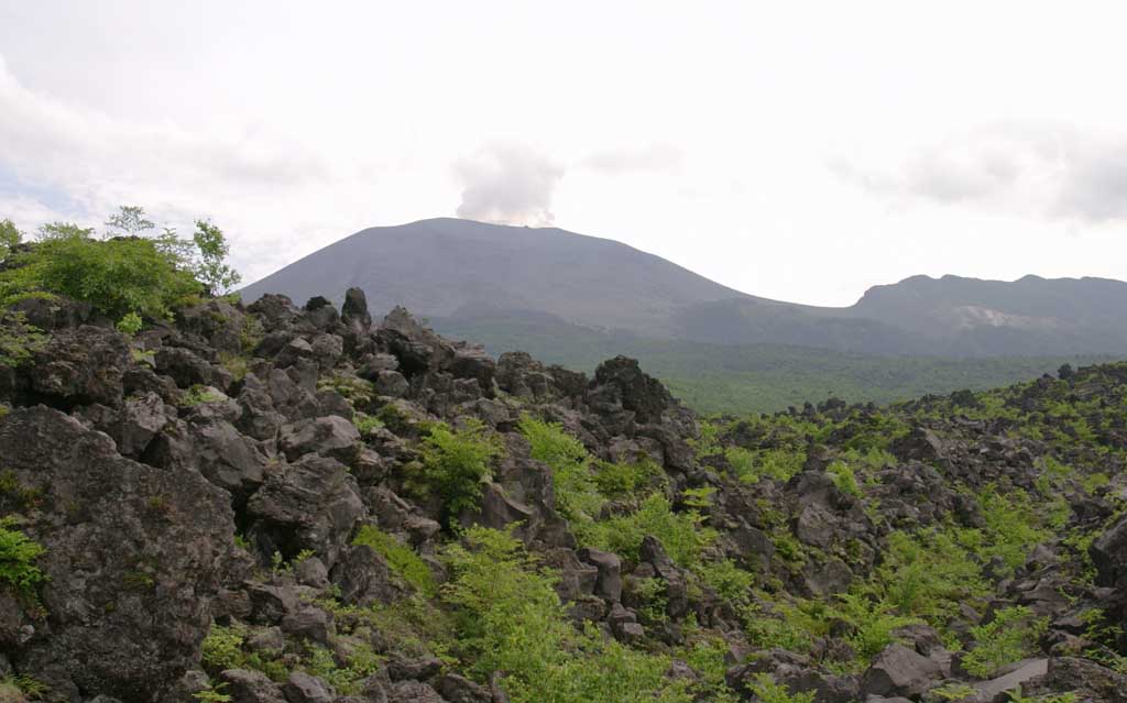 Foto, materiell, befreit, Landschaft, Bild, hat Foto auf Lager,Mt. Asama und Lava, Berg, Lava, Stein, 