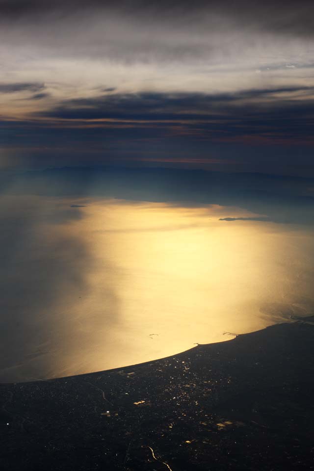 Foto, materieel, vrij, landschap, schilderstuk, bevoorraden foto,Sagami afgrond, De kustlijn, Rivier, Wolk, Antenne foto