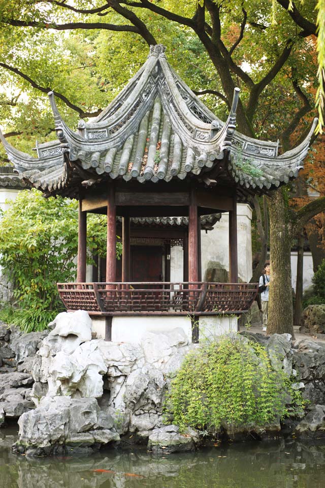 fotografia, materiale, libero il panorama, dipinga, fotografia di scorta,Una pergola di YuGarden, Joss si trova giardino, stagno, tetto, Edificio cinese