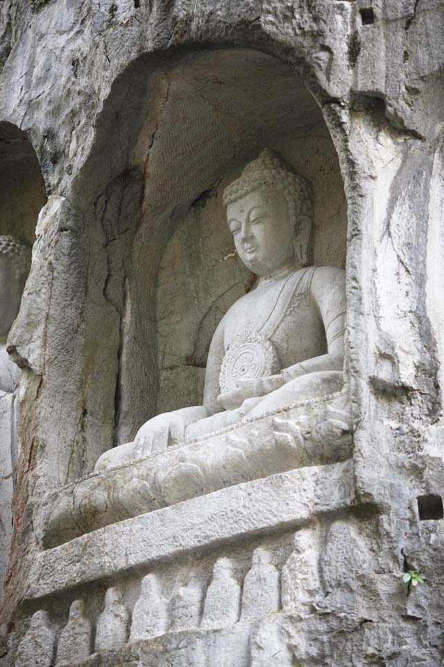 fotografia, materiale, libero il panorama, dipinga, fotografia di scorta,Un'immagine di HangzhouLingyingTemple di Budda scrisse sulla rupe levigata, Buddismo, Ishibotoke, Immagine buddista, Faith