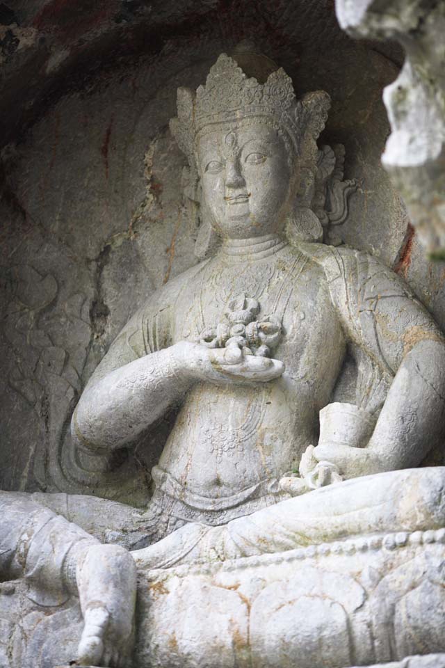 Foto, materiell, befreit, Landschaft, Bild, hat Foto auf Lager,Ein HangzhouLingyingTemple-Bild von Buddha schrieb auf die polierte Klippe, Buddhismus, Ishibotoke, Buddhistisches Bild, Faith