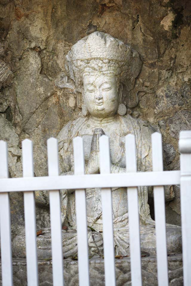 photo,material,free,landscape,picture,stock photo,Creative Commons,A HangzhouLingyingTemple image of Buddha inscribed on the polished cliff, Buddhism, Ishibotoke, Buddhist image, Faith