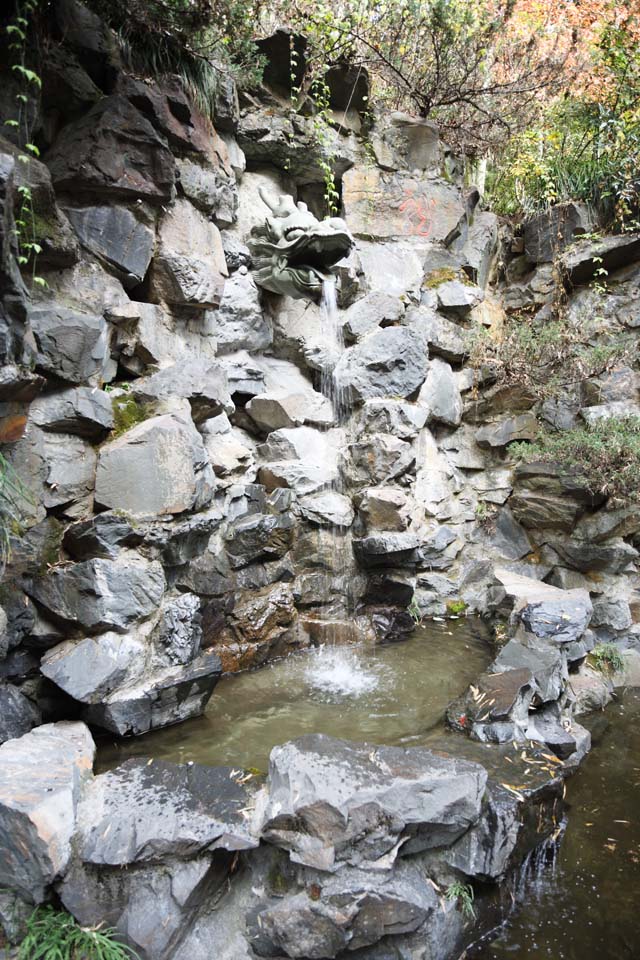 Foto, materiell, befreit, Landschaft, Bild, hat Foto auf Lager,Hangzhou Lingying-Tempel, Buddhismus, Wasserfall, Drachen, Faith