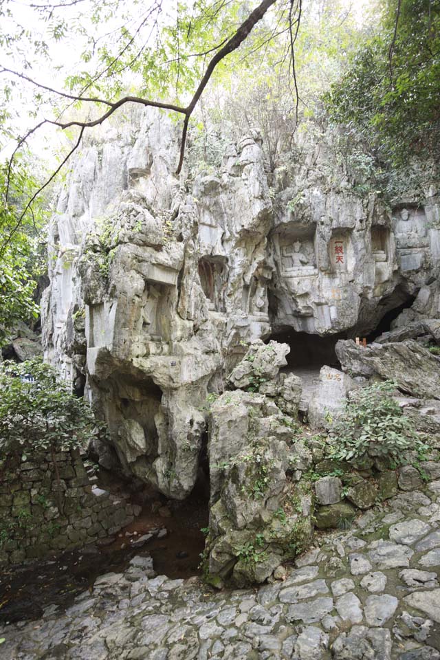 fotografia, materiale, libero il panorama, dipinga, fotografia di scorta,Un'immagine di HangzhouLingyingTemple di Budda scrisse sulla rupe levigata, Buddismo, Ishibotoke, Immagine buddista, Faith