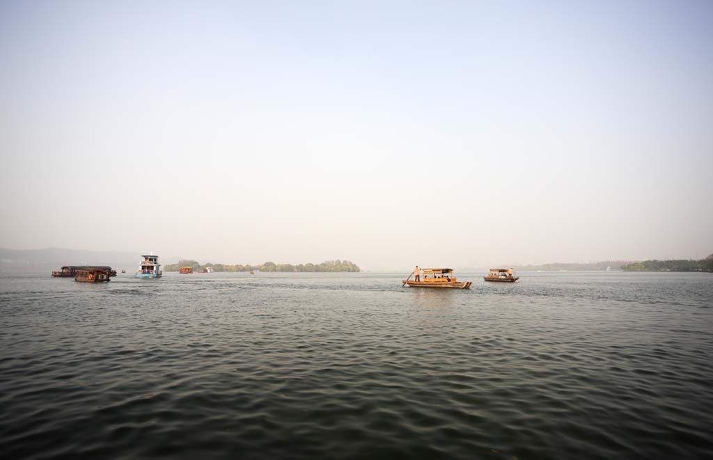 fotografia, materiale, libero il panorama, dipinga, fotografia di scorta,Xi-hu il lago, nave, Saiko, , La superficie dell'acqua