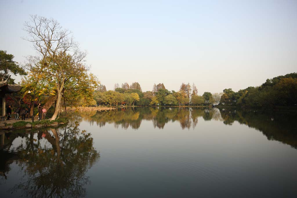 foto,tela,gratis,paisaje,fotografa,idea,Tres piscinas reflejar la luna, Una glorieta, Saiko, Superficie de un lago, De noche