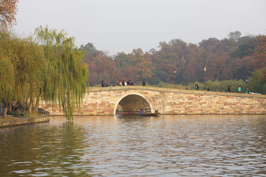 foto,tela,gratis,paisaje,fotografa,idea,Lago de xi - hu, Superficie de un lago, Saiko, Turista, Sauce