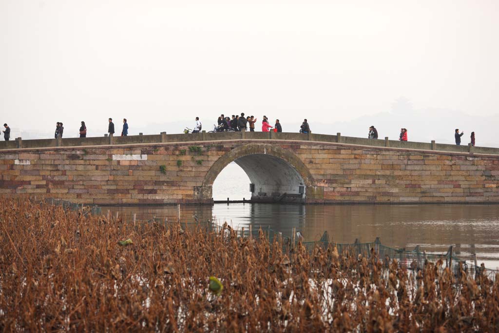 Foto, materieel, vrij, landschap, schilderstuk, bevoorraden foto,Gebrokene brug overige sneeuw, , Saiko, Tiental Saiko schouwt, Stenig bruggen