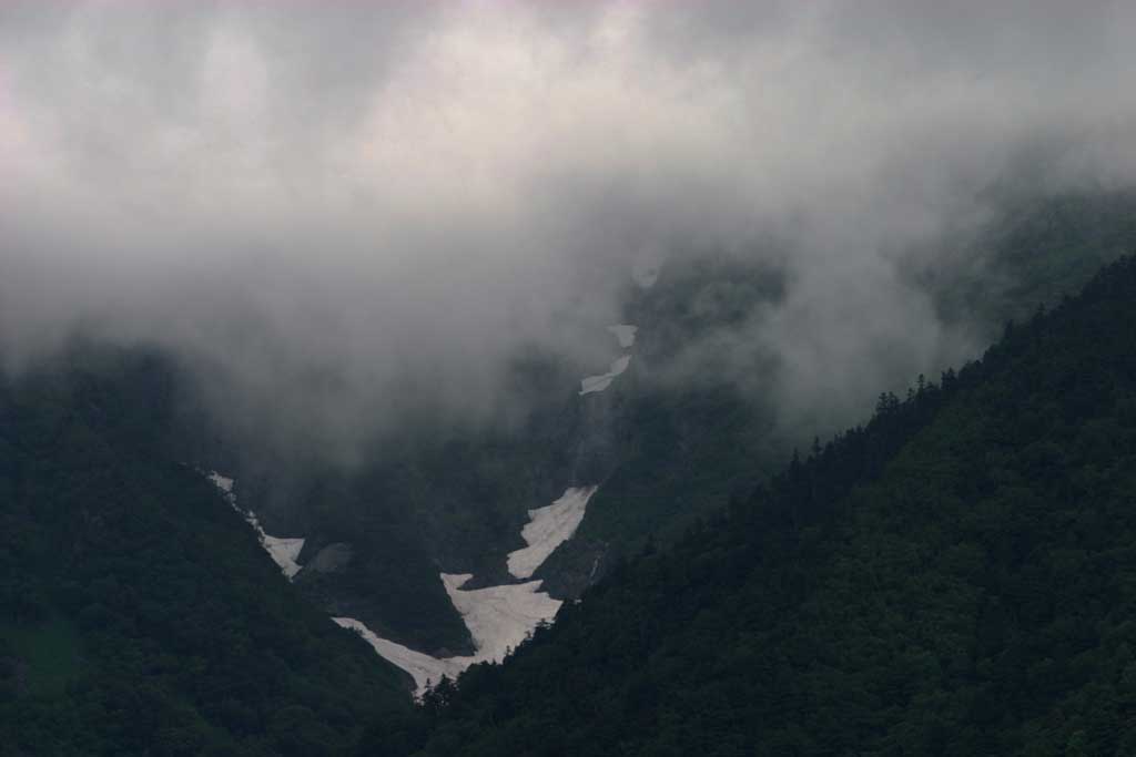 photo, la matire, libre, amnage, dcrivez, photo de la rserve,Voile du brouillard sur Mt. Hotaka, brouillard, , nuage, montagne