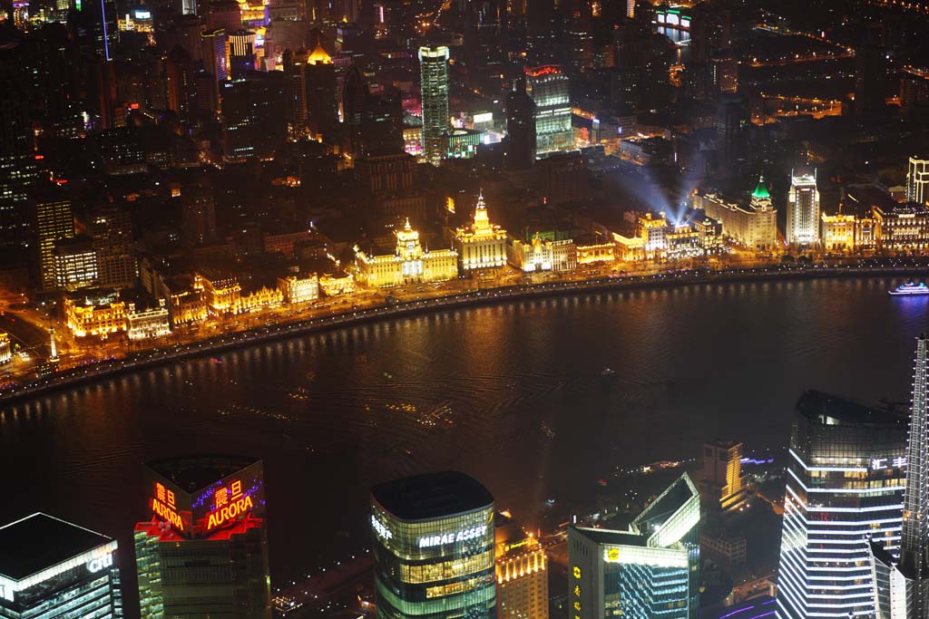 foto,tela,gratis,paisaje,fotografa,idea,Una vista de noche de Shangai, Vista excelente, Lo enciendo, Cinta, Rascacielos