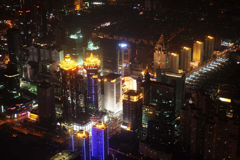 photo,material,free,landscape,picture,stock photo,Creative Commons,A night view of Shanghai, superb view, I light it up, building, skyscraper