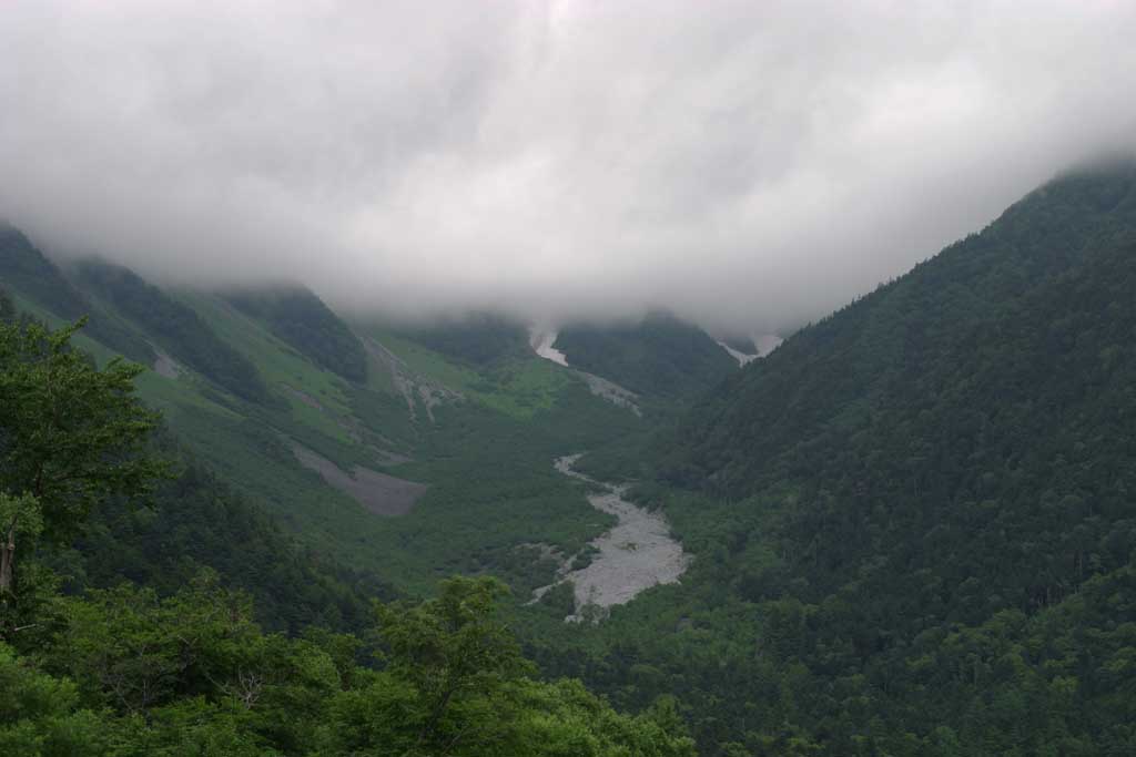 Foto, materiell, befreit, Landschaft, Bild, hat Foto auf Lager,Wolke, die Mt. deckt Hotaka, Nebel, , Wolke, Berg