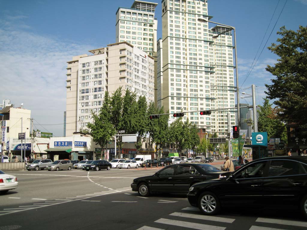 photo,material,free,landscape,picture,stock photo,Creative Commons,Seoul, building, crossing, signal, car