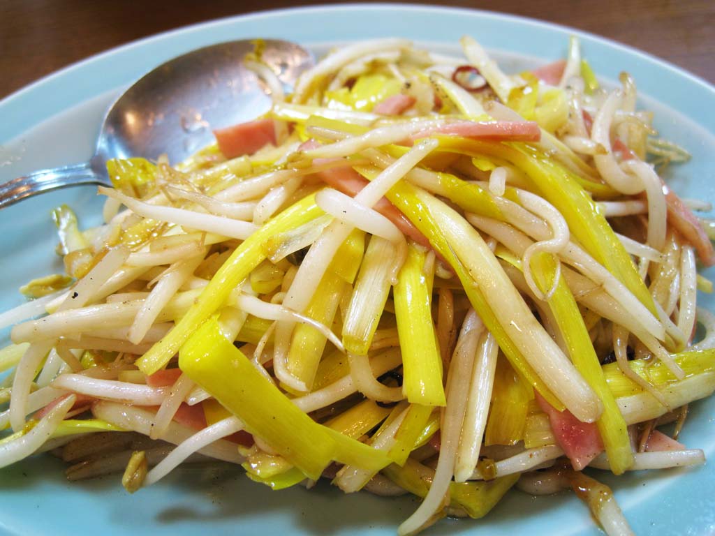 photo,material,free,landscape,picture,stock photo,Creative Commons,It is yellow leek roasting, Chinese food, yellow leek, bean sprout, Ham