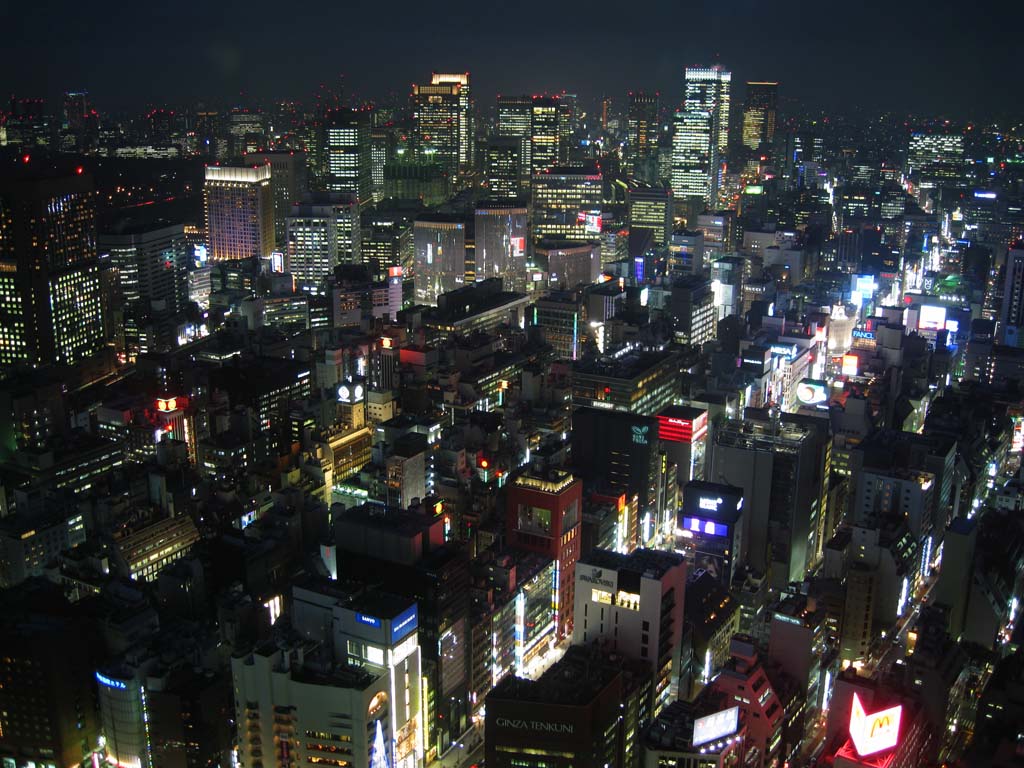 Foto, materiell, befreit, Landschaft, Bild, hat Foto auf Lager,Ginza, Hochhaus, Ginza, Neon, Licht