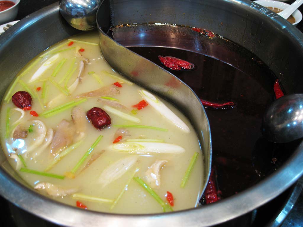 Foto, materiell, befreit, Landschaft, Bild, hat Foto auf Lager,Eine Feuerpfanne, znden Sie Pfanne an, Suppe, Porree, Chinesisches Essen