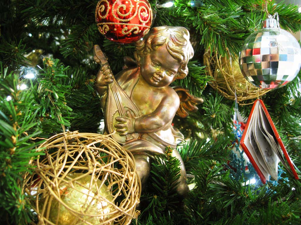 Foto, materiell, befreit, Landschaft, Bild, hat Foto auf Lager,Eine Zierde, Ein Engel, Weihnachtsbaum, Ball, Festliche Beleuchtung