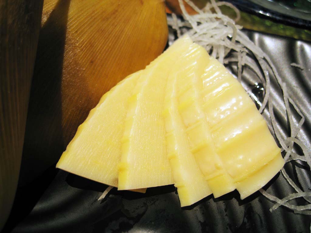 photo, la matire, libre, amnage, dcrivez, photo de la rserve,Le sashimi de la pousse du bambou, pousse du bambou, , Radis japonais, Nourriture japonaise